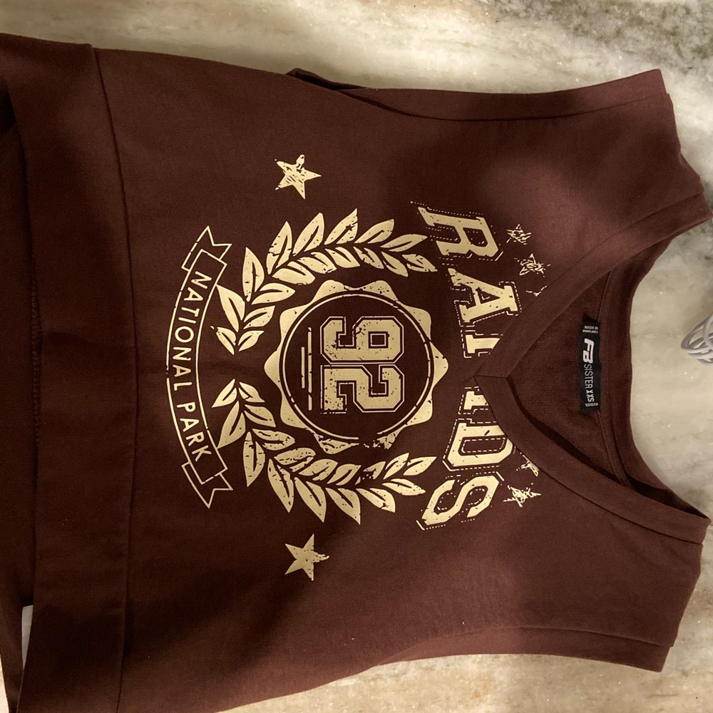 Brown vest with Graphic Print